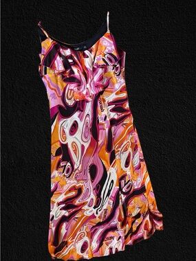 Vibrant Multicolor Swirl Slip Dress